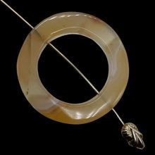 Load image into Gallery viewer, Carnelian Agate Picture Frame Circle Bead | 31x5mm | White Orange |