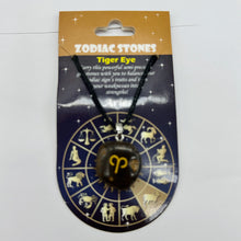 Load image into Gallery viewer, Zodiac Aries Tiger Eye Stone Oval Pendant | 1 1/2" Long | Bronze | 1 Pendant |