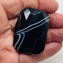 Load image into Gallery viewer, Onyx Flat Faceted Rectangular Pendant Bead | 50x48x14mm | Black White | 1 Bead |