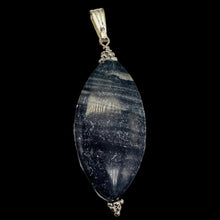 Load image into Gallery viewer, Mookaite Striped Sterling Silver Marquise Pendant | 2 1/4" Long | Purplish Gray|