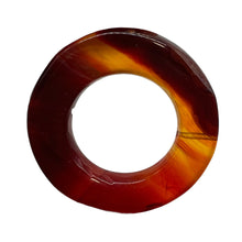 Load image into Gallery viewer, Carnelian Agate Picture Frame Circle | 31x5mm | Dark Orange White | 1 Bead |