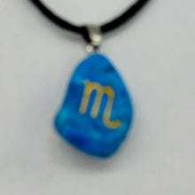 Load image into Gallery viewer, Zodiac Scorpio Howlite Stone Oval Pendant | 1 1/2" Long | Blue | 1 Pendant }
