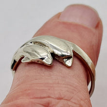 Load image into Gallery viewer, Sterling Silver Leaping Dolphins Ring | Size 7.5 | Silver | 1 Ring |