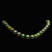 Load image into Gallery viewer, Fresh Water Pearls 16" Strand | Oval | 8x7mm | Rainbow Evergreen | 50 Pearls |