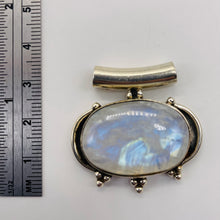 Load image into Gallery viewer, Alluring Rainbow Moonstone Sterling Silver Pendant | Blue White | 1 1/4" long |