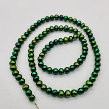 Load image into Gallery viewer, 4-5mm Forest Green Freshwater Pearl 16" Strand 109959