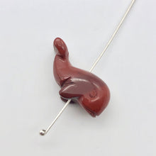 Load image into Gallery viewer, Carved One Animal Brecciated Jasper Whale Beads | 21x11x9mm | Red, Grey