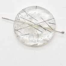 Load image into Gallery viewer, Tourmalated Clear Quartz Disc Pendant Bead | 30mm | 1 Bead |