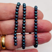 Load image into Gallery viewer, Fresh Water Pearls 16" Strand | Round | 4mm | Peacock Blue | 90 Pearls |