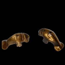 Load image into Gallery viewer, Tiger Eye Carved Manatee Animal Beads