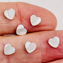 Load image into Gallery viewer, Mother of Pearl Baby Heart Beads | 7x7x2mm | White | 6 Beads |