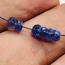 Load image into Gallery viewer, Tanzanite (approx 3.5cts) Rondelle Bead Parcel | 5x3mm | Blue | 5 Beads |