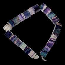Load image into Gallery viewer, Natural Fluorite 8" Strand | 5mm | Purple Blue Green | 5mm | Cube | 23 Beads |