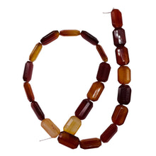 Load image into Gallery viewer, Premium! Faceted Natural Carnelian Agate 12x18mm Rectangular Bead Strand 110600