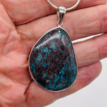 Load image into Gallery viewer, Chrysocolla Sterling Silver Oval Pendant| 2 1/4" Long | Blue, Green | 1 Pendant|