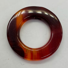 Load image into Gallery viewer, Carnelian Agate Picture Frame Circle | 31x5mm | Dark Orange White | 1 Bead |