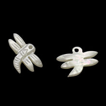 Load image into Gallery viewer, Dragonfly Premium Hand Carved Etched Mother-of-Pearl Beads | 16x10mm | 2 Beads |
