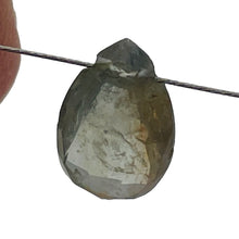 Load image into Gallery viewer, Natural Grey Blue Sapphire Faceted Briolette Bead | 1.7 ct | 10x6x3mm |