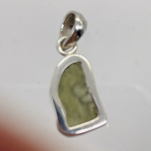 Load image into Gallery viewer, Moldavite 9.52ct Sterling Silver Rectangular Pendant| 1" Long| Green| 1 Pendant|