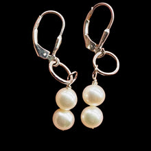 Load image into Gallery viewer, AAA Natural White 6.5-6mm Pearl Solid Sterling Silver Earrings 304499B