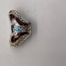 Load image into Gallery viewer, Cloisonne Butterfly Pendant Beads | Purple, Blue, Silver | 16x10x6mm | 3 Beads |