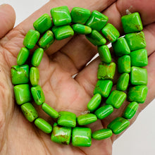 Load image into Gallery viewer, Turquoise AAA Square Bead Half Strand | 10x10x5mm| Green, Gold, Brown| 19 Beads|