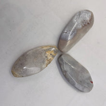 Load image into Gallery viewer, Ocean Jasper Old Stock Long Oval Beads| 45x22x6 to38x20x7mm| White, Gray|3 Beads