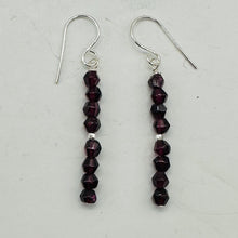 Load image into Gallery viewer, Merlot Mozambique Garnet Faceted Beads Sterling Silver Earrings | 1 3/4" Dangle|