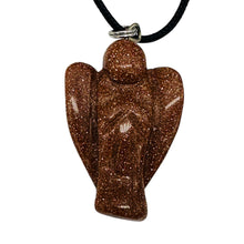 Load image into Gallery viewer, Goldstone Angel Pendant Necklace | 3/4' Long | Red, Gold | 1 Pendant Necklace |