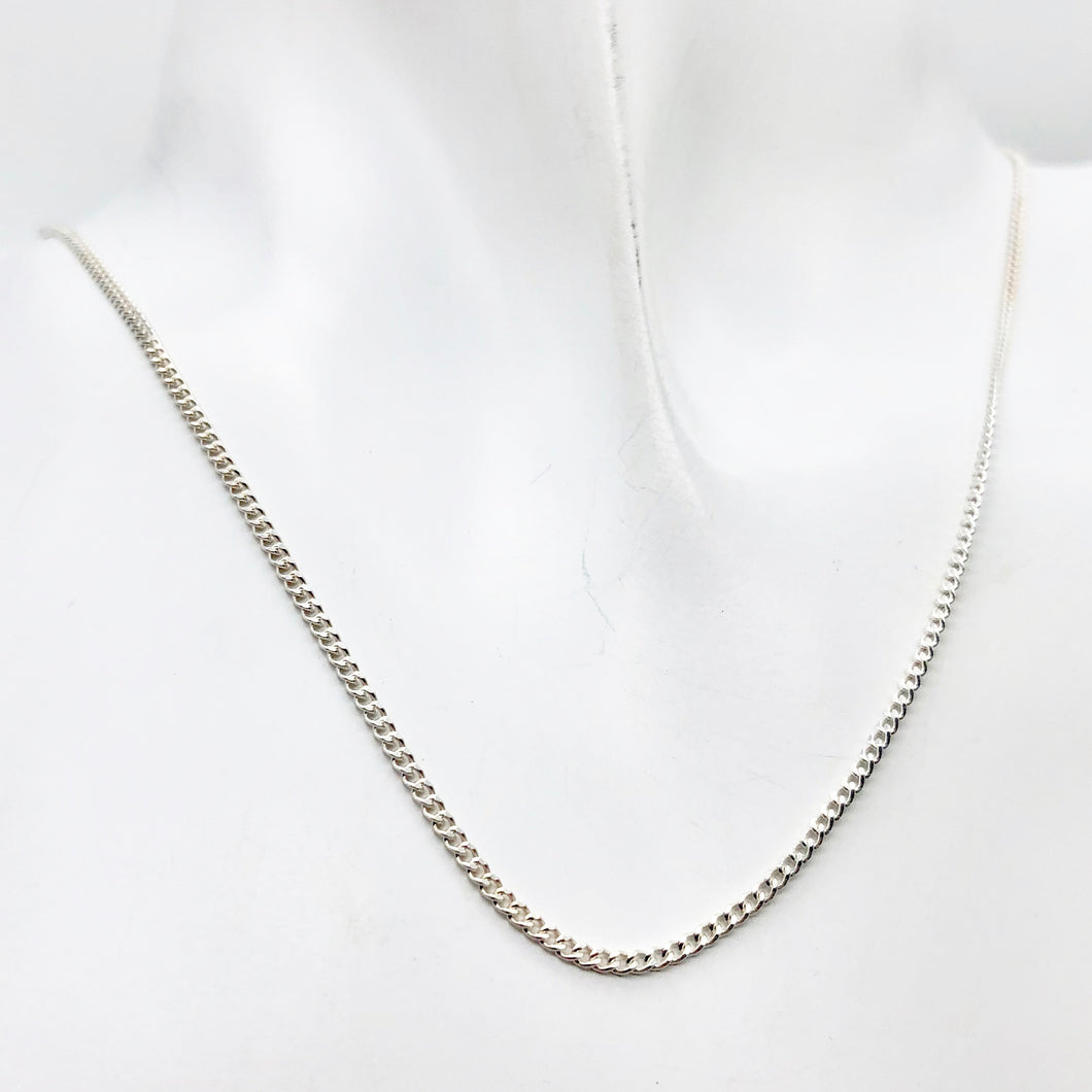 Fine Curb Sterling Silver Italian Made Chain Necklace | 20