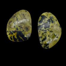 Load image into Gallery viewer, Turquoise Faustite Oval Beads | 41x31 to 37x7mm | Chartreuse, Black | 2 Beads |