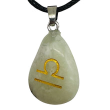 Load image into Gallery viewer, Zodiac Libra New Jade Stone Oval Pendant | 1 1/2" Long | Green | 1 Pendant |