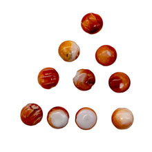 Load image into Gallery viewer, Spiny Oyster Flat Round Half Strand Beads | 8x4mm | Orange White | 25 Beads |