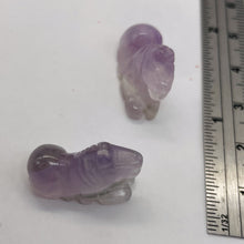 Load image into Gallery viewer, Adorable! 2 Carved Amethyst Horse Pony Animal Beads | 20x15x9mm | Purple