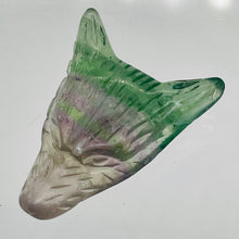 Load image into Gallery viewer, Fluorite Carving Wolf Head Pendant Bead | 40x30x10mm | Green | 1 Bead |