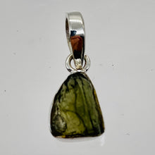 Load image into Gallery viewer, Moldavite 9.13ct Sterling Silver Triangle Pendant | 3/4" Long| Green| 1 Pendant|