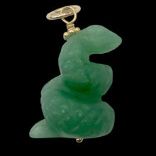 Load image into Gallery viewer, Sssslither! Carved Aventurine Snake 22K Vermeil Gold Pendant 509278AVG