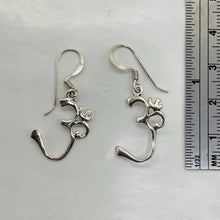 Load image into Gallery viewer, Om Symbol Sterling Silver Earrings | 1 1/4" Long | Silver | 1 Pair |