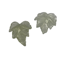 Load image into Gallery viewer, Serpentine New Jade Leaf Beads | 26x24x3 to 27x27x4mm|Clear Pale Green| 2 Beads|