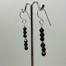 Load image into Gallery viewer, Sparkling Red Garnet & 925 Sterling Silver Dangle Earrings | 1 1/2"Long |