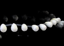 Load image into Gallery viewer, 3 Natural White Agate Faceted Briolette Beads 8985