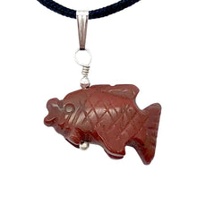 Load image into Gallery viewer, Jasper Koi Fish Pendant Necklace | Semi Precious Stone Jewelry|Silver Pendant