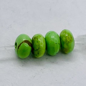 Gaspeite Hi Grade 4mm Rondelle Beads | 4mm | Green Brown | 4 Beads |