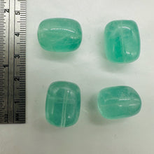 Load image into Gallery viewer, Natural Seafoam Green Fluorite Beads 4pc 19x14mm Blue Purple China
