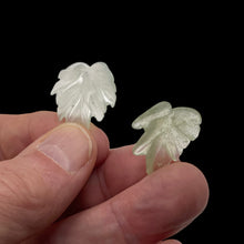 Load image into Gallery viewer, Serpentine New Jade Leaf Beads | 26x24x3 to 27x27x4mm|Clear Pale Green| 2 Beads|