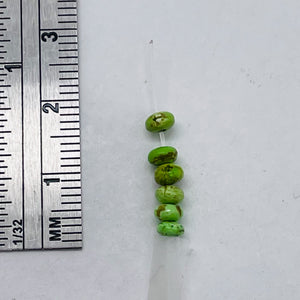 Gaspeite Hi Grade 3mm Rondelle Beads | 3mm | Green Brown | 6 Beads |