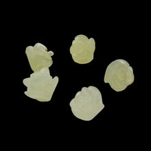 Load image into Gallery viewer, 5 Elegant Carved Green Jade Rose Flower Button Beads 10784B | 10x11mm | Light Green