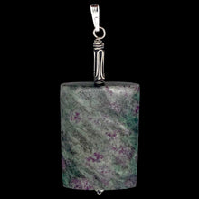 Load image into Gallery viewer, Sparkling Ruby Fuschite Sterling Silver Rectangle Pendant | 35x25mm |