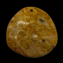 Load image into Gallery viewer, Fossilized Coral Round Pendant Bead | 41x40x7mm | Beige Orange |