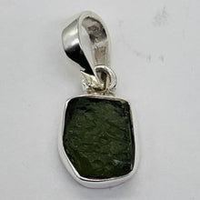 Load image into Gallery viewer, Moldavite 8.54ct Sterling Silver Oval Pendant | 3/4" Long | Green | 1 Pendant |